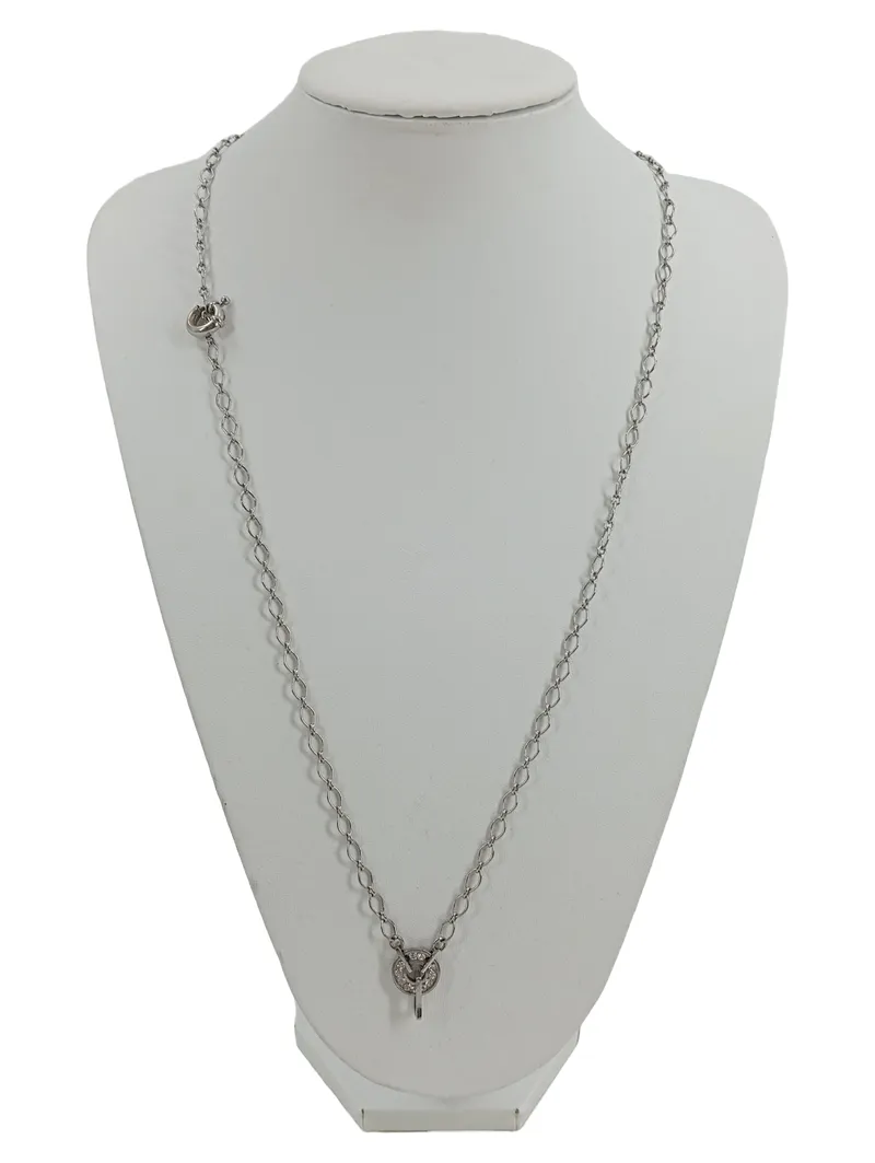 DYRBERG KERN Halskette mit Anhänger Silber Elegant Strasssteine Damen 75cm 1