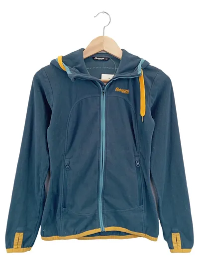 BERGANS OF NORWAY Damen Fleecejacke XS 34 Blau Outdoor Kapuze Reißverschluss