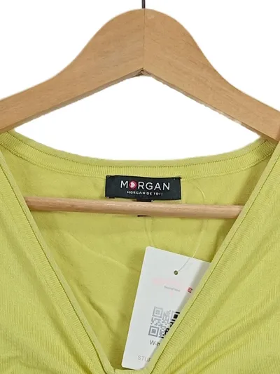 Morgan de Toi Damen Top Shirt Gelb Gr. 36/S V-Ausschnitt Raffung