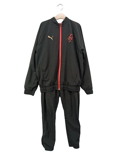 PUMA Kinder Jogginganzug Schwarz Gr. 140/152 Sportlich Polyester Trainingsanzug