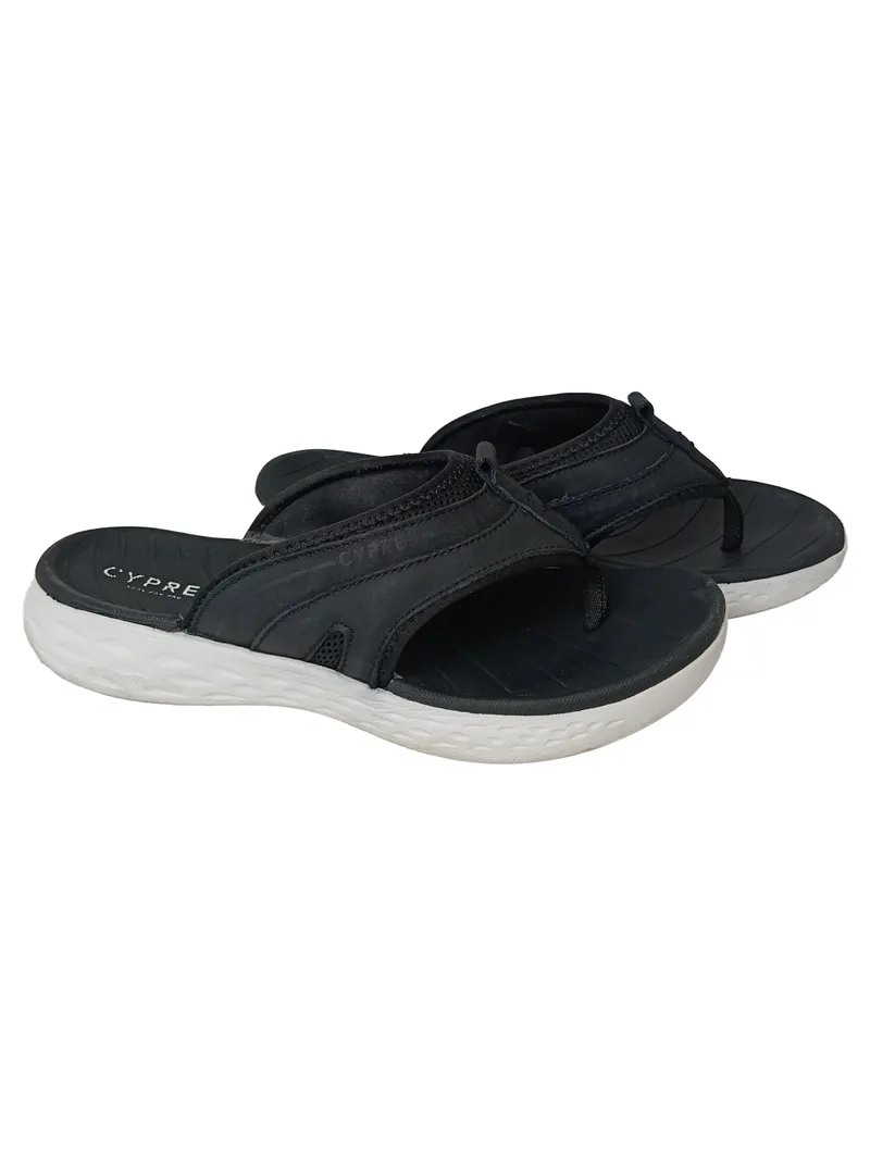 CYPRES Zehentrenner Herren Gr. 44 Schwarz Casual Sandalen Textil Synthetik 1