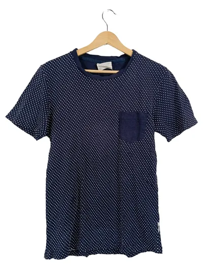 ARMEDANGELS Herren T-Shirt Gr. S Navy Blau Punkte Brusttasche Organic