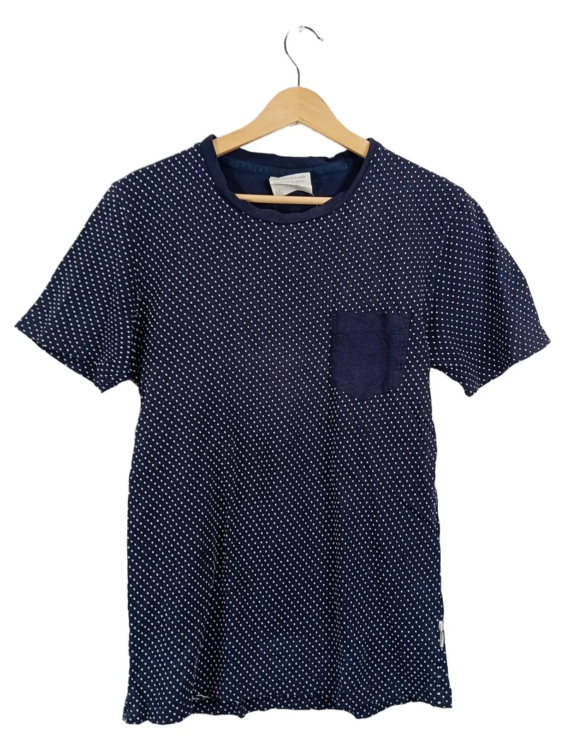 ARMEDANGELS Herren T-Shirt Gr. S Navy Blau Punkte Brusttasche Organic 1