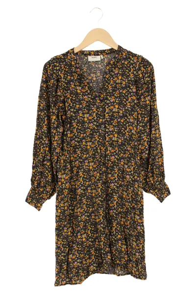 MOVES Damen Freizeitkleid Schwarz Blumenmuster Gr. 34/XS Bohemian Viskose