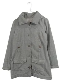 Boysen's Sweatjacke Damen Gr. 36/38 Grau Kapuze Knopfleiste Casual 1