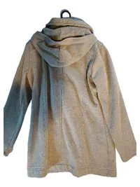Boysen's Sweatjacke Damen Gr. 36/38 Grau Kapuze Knopfleiste Casual 2