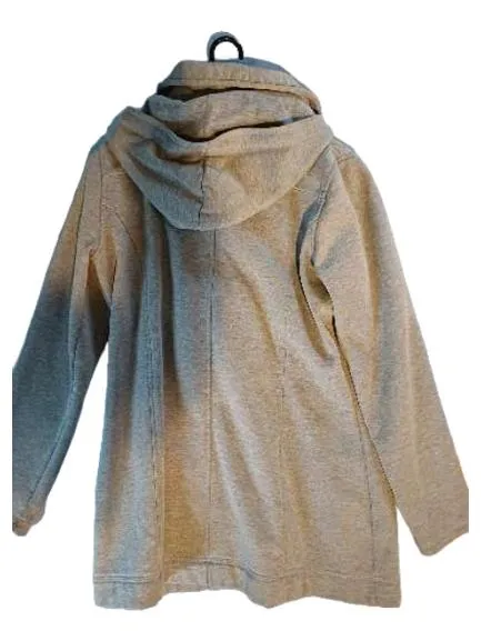 Boysen's Sweatjacke Damen Gr. 36/38 Grau Kapuze Knopfleiste Casual 2