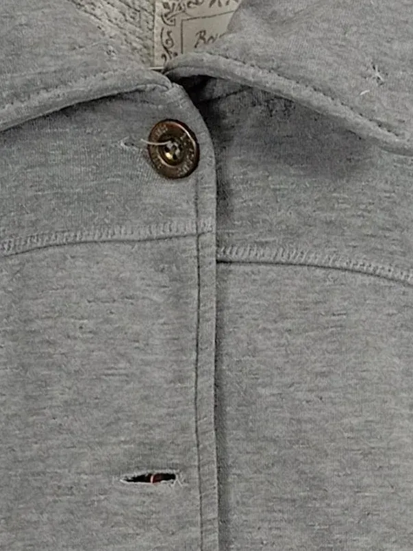 Boysen's Sweatjacke Damen Gr. 36/38 Grau Kapuze Knopfleiste Casual 4