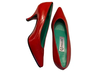 Pollini Damen Pumps Rot Lackleder Gr. 37 Elegant