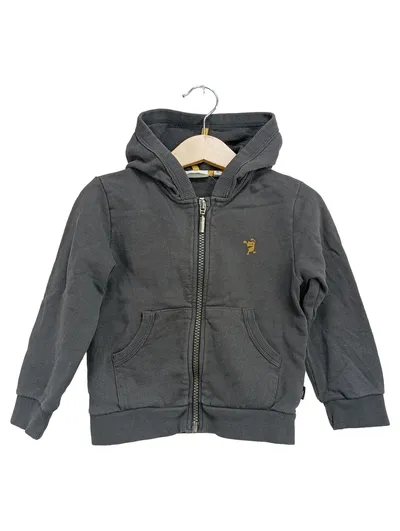 SANETTA Kinder Sweatjacke Kapuzenjacke Grau Gr. 86 Reißverschluss Baumwolle