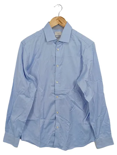 SELECTED HOMME Business Hemd Herren Gr. 40/M Blau Langarm Baumwolle
