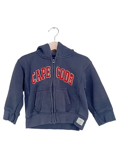 CAPE COD Kinder Sweatjacke Gr. 92 Blau Kapuze Reißverschluss Schriftzug