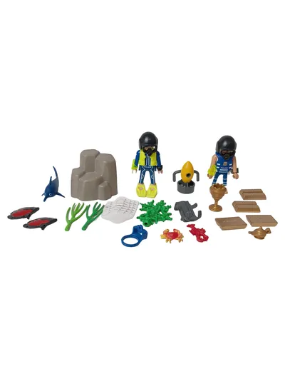PLAYMOBIL Spielfiguren-Set Taucher Delfin Schatzsuche Mehrfarbig Kinder