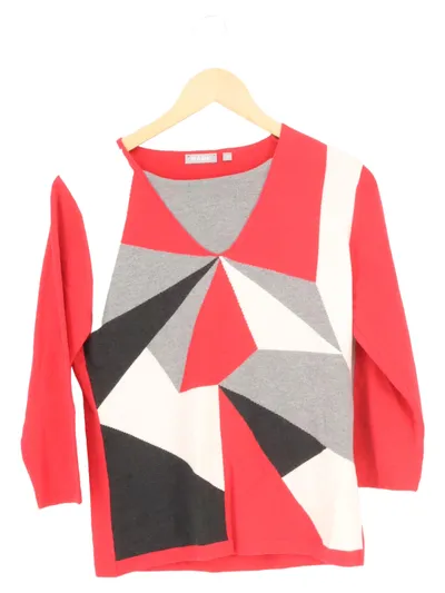RABE Damen Pullover Gr. 38/M Mehrfarbig Grafisch Modisch Elegant 3/4-Arm