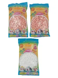 HAMA Bügelperlen Set 3x1000 Stück Rosa Weiß Kreativ Bastelset ab 5 Jahre 1