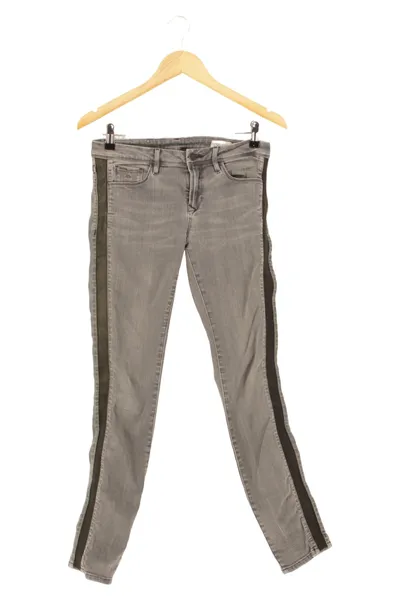 DAWN Damen Jeans Regular Fit W29/38 Grau Casual mit Seitenstreifen