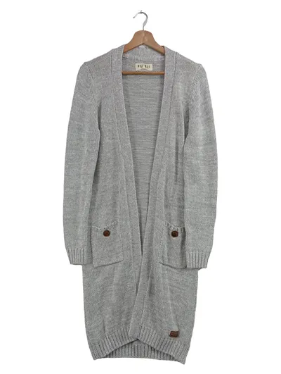 DESIRES Damen Strickjacke Grau Gr. 40/M Klassisch Vintage Baumwolle