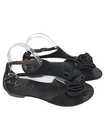 AGL ATTILIO GIUSTI LEOMBRUNI Sandaletten Damen 38.5 Schwarz Wildleder Elegant
