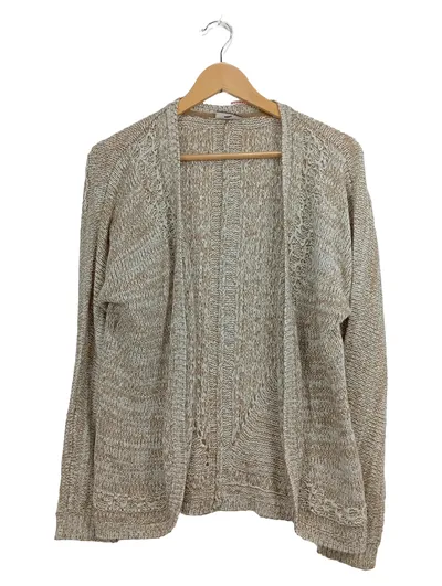 Street One Strickjacke Damen Gr. 38 Meliert Beige Casual Langarm