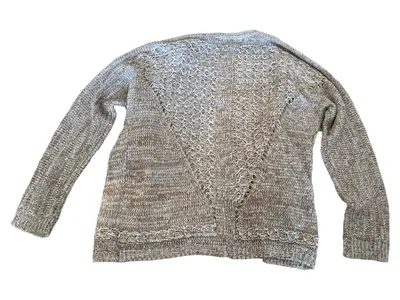 Street One Strickjacke Damen Gr. 38 Meliert Beige Casual Langarm