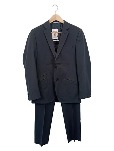 ARMAND THIERY Herren Anzug Gr. 48/M Blau Business Gestreift Elegant