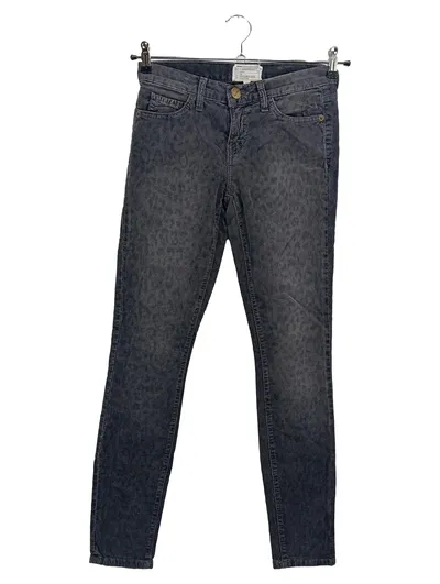 CURRENT/ELLIOTT Damen Jeans Straight Leg W25 Grau Animal-Print