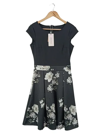 ANNA FIELD Damen Festliches Kleid Gr. 36 Schwarz Elegant Florales Muster