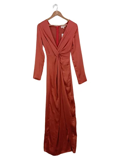 CLUB L LONDON Freizeitkleid Damen 36;S Rot Elegant Maxikleid Langarm