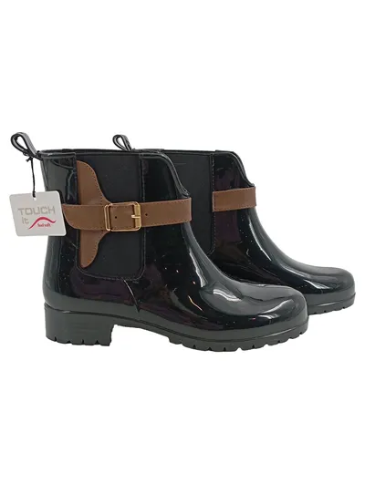 Tamaris Damen Gummistiefel Chelsea Boots Gr. 37 Schwarz Lack Touch it