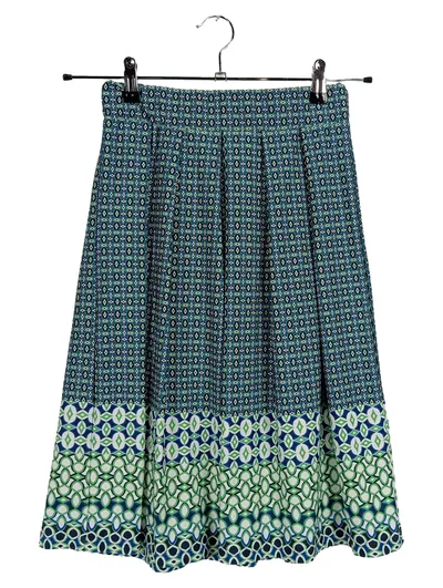Anna Field Damen Faltenrock Gr. 36/S Blau Grün Geometrisch Midi