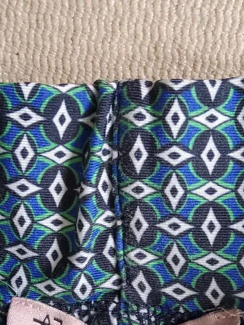 Anna Field Damen Faltenrock Gr. 36/S Blau Grün Geometrisch Midi 4