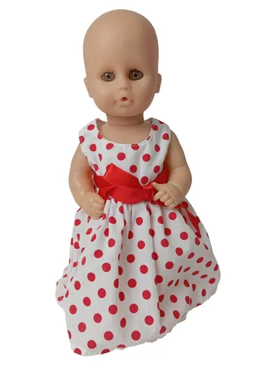 GöTZ Babypuppe 30cm weiß gepunktetes Kleid Charmant Puppe Spielzeug