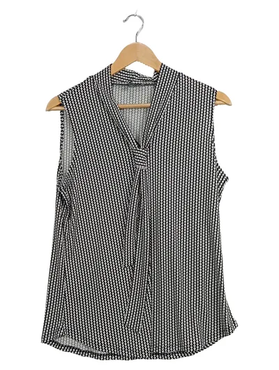 Adrianna Papell Damen Bluse Business Ärmellos Schleife Schwarz M
