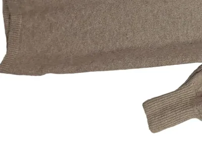 Les Lunes Damen Strickkleid Gr. 36 S Beige Rollkragen Winter Casual Rippstrick