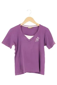 FAIRFIELD Damen T-Shirt Gr. 38/M Lila Casual Logo-Print 1