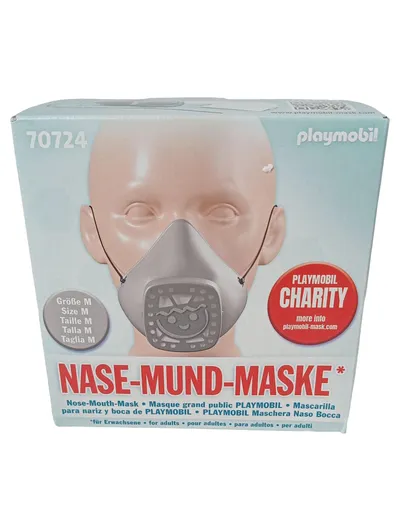 Playmobil 70724 Nase-Mund-Maske Größe M Grau Atemschutzmaske Erwachsene