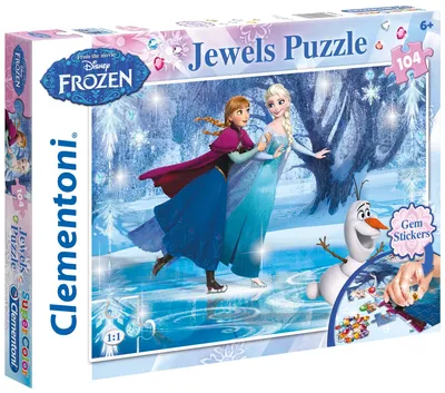 Clementoni Jewels Puzzle Disney Frozen 104 Teile mit Gem Stickers ab 6+