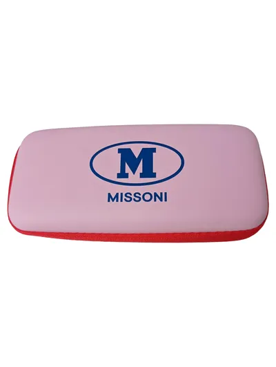 M MISSONI Brillenetui Damen Rosa Logo-Print Etui Schutzhülle