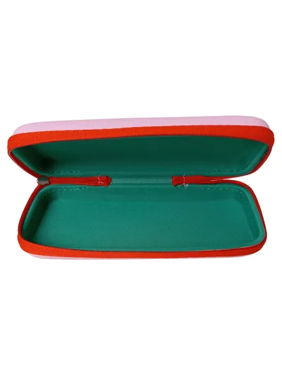 M MISSONI Brillenetui Damen Rosa Logo-Print Hardcase Schutzhülle