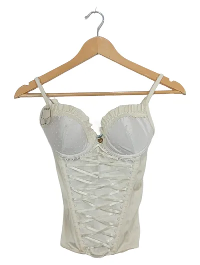 Triumph Korsett Mieder Damen 70C Weiß Push-Up Schnürung Romantisch