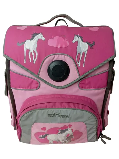 TATONKA Schulranzen Kinder Pink mit Pferde Motiv Ranzen Schultasche