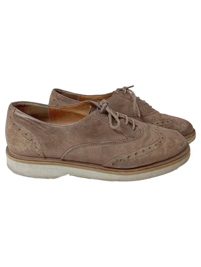 PAUL GREEN Damen Schnürschuhe Brogues Gr. 37 Braun Leder Klassisch Casual