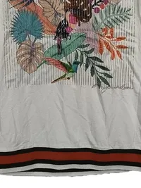 CLARINA COLLECTION Damen T-Shirt Gr. 38 Weiß Tropical Print Kolibri 3