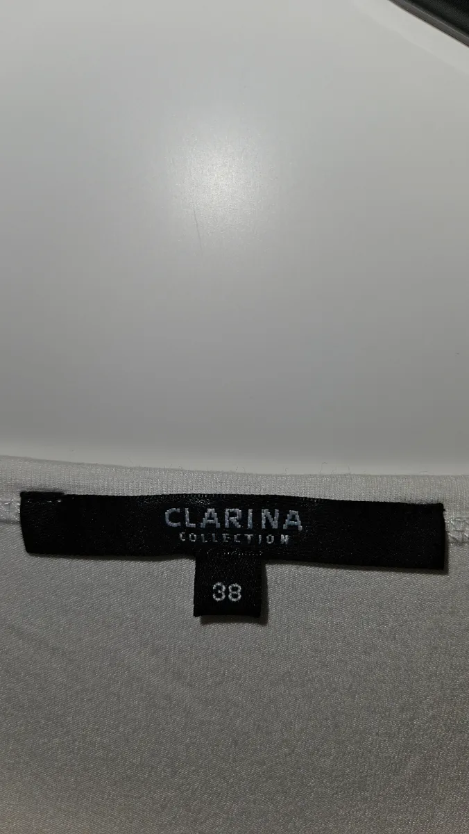 CLARINA COLLECTION Damen T-Shirt Gr. 38 Weiß Tropical Print Kolibri 4