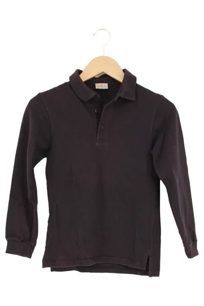 CYRILLUS Kinder Langarmshirt Polokragen Gr. 152 Schwarz Klassisch
