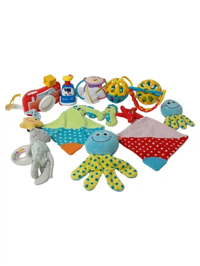 Fisher-Price Baby Set Spielzeug Greiflinge Kuscheltücher Mehrfarbig UNI Kinder