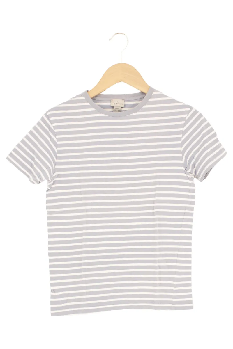 CYRILLUS Kinder T-Shirt Gr. 152 Grau Gestreift mit Schriftzug Kurzarm 1