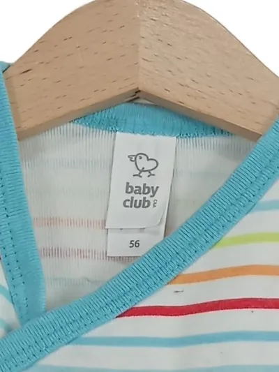 Baby Club Body Gr. 56 Kurzarm Gestreift Mehrfarbig Wickelbody Baumwolle