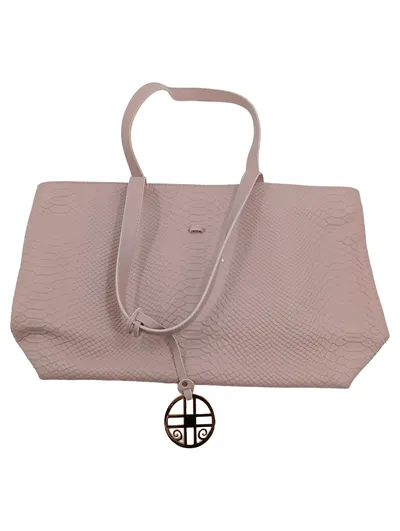 Silvio Tossi Damen Shopper Rosa Leder Schlangenlederoptik Elegant
