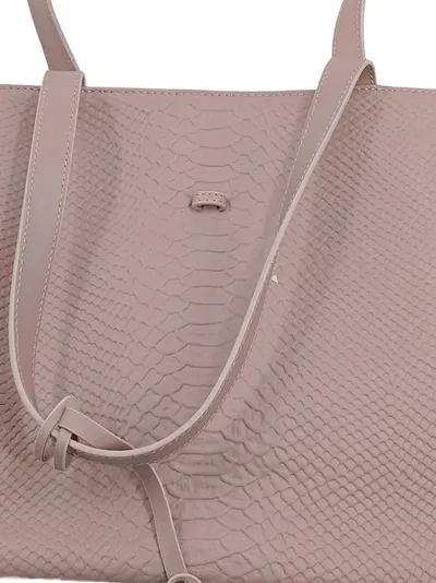 Silvio Tossi Damen Shopper Rosa Leder Schlangenlederoptik Elegant